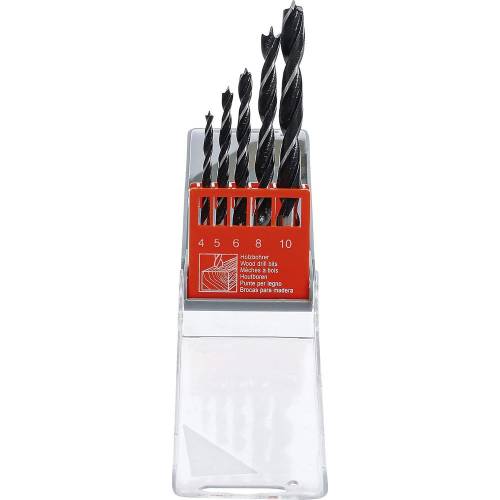 Jeu de Mèches Bois 4-10 mm - 5 pcs - Acier Durable - Perçage Précis et Efficace, Pro - D-Work