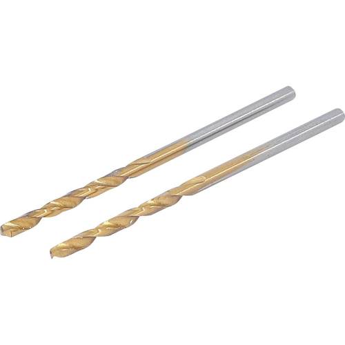 Forets Hélicoïdaux HSS-G 2,0 mm - Lot de 2 pcs - Nitrure de Titane, Haute Précision et Durabilité - D-Work