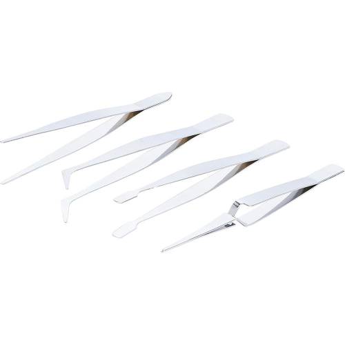 Jeu de Pincettes 4 pcs 105-120 mm - Acier Inoxydable - Précision et Polyvalence, Pro - D-Work