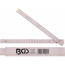Mètre Pliant Bois 2 m - Compact et Précis - - BGS