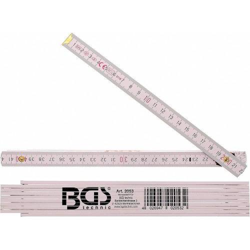 Mètre Pliant Bois 2 m - Compact et Précis - - BGS