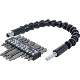 Jeu d Embouts à Axe Flexible 6,3 mm (1/4 ) - 11 Pièces - Polyvalent et Pratique pour Visser en Angles Difficiles - BGS