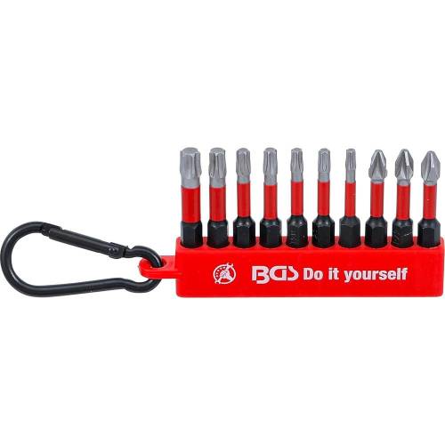 Jeu d Embouts de Torsion 10 pcs - Entraînement Six Pans Mâle 6,3 mm (1/4\) - Résistants et Précis - D-Work