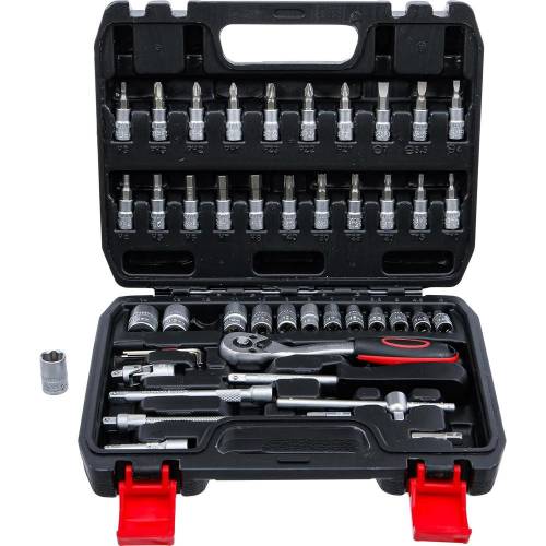 Coffret de Douilles 6,3 mm (1/4 ) 46 Pièces - Acier Résistant - Outil Complet pour Mécanique et Bricolage - BGS