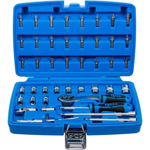 Coffret de Douilles 6,3 mm (1/4) 46 pcs - Acier Résistant - Outils Complets et Polyvalents, Pro - D-Work