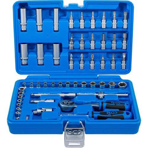 Coffret de Douilles 6,3 mm (1/4 ) 53 Pièces - Acier Résistant - Outils Complets pour Mécanique et Bricolage - BGS