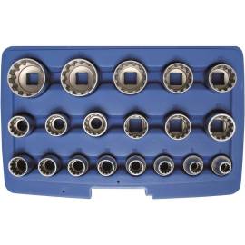Jeu de Douilles Gear Lock 12,5 mm (1/2) - 19 pcs - Acier Résistant et Précision Professionnelle - D-Work
