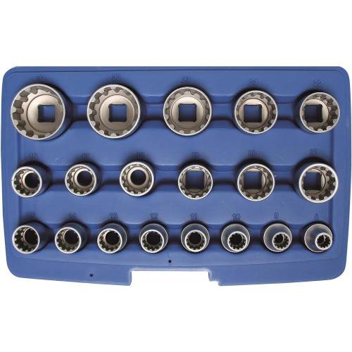 Jeu de Douilles Gear Lock 12,5 mm (1/2 ) - 19 Pièces - Acier Résistant et Précision Professionnelle - BGS
