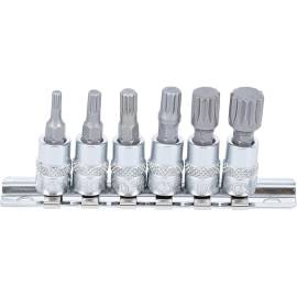 Jeu de Douilles et Embouts 6,3 mm (1/4) M4 - M12 - Denture Multiple Intérieure XZN - 6 pcs - Précision et Polyvalence - D-Work