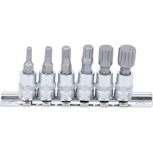 Jeu de Douilles et Embouts 6,3 mm (1/4) M4 - M12 - Denture Multiple Intérieure XZN - 6 pcs - Précision et Polyvalence - D-Work