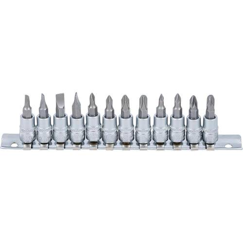 Jeu de Douilles et Embouts 6,3 mm (1/4) - 12 pcs Fente, Cruciforme PH/PZ - Polyvalence et Précision - D-Work