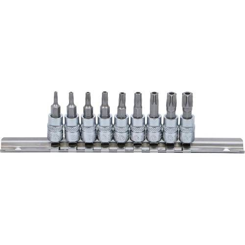 Jeu de Douilles et Embouts 6,3 mm (1/4) - Profil Torx T10-T50, 9 pcs - Précision et Polyvalence - D-Work