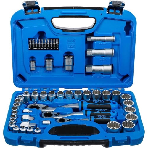 Coffret de Douilles avec Cliquet Traversant Gear Lock 4,5 à 25 mm - 52 pcs - Précision et Robustesse pour Atelier - D-Work