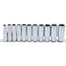 Jeu de Douilles Six Pans Longues 8-19 mm - 11 pcs - Précision et Durabilité, Acier, Zones Difficiles - D-Work