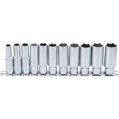 Jeu de Douilles Six Pans Longues 8-19 mm - 11 pcs - Précision et Durabilité, Acier, Zones Difficiles - D-Work