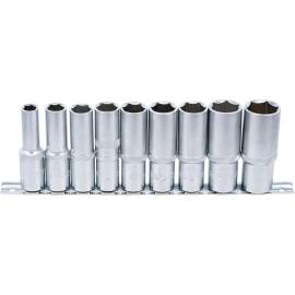Jeu de Douilles Six Pans Longues 12,5 mm (1/2) 10-24 mm - 9 pcs - Acier Résistant et Précision Professionnelle - D-Work