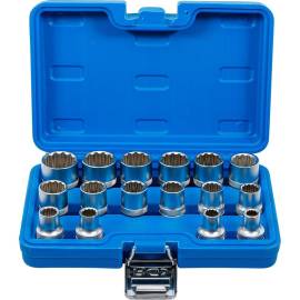 Jeu de Douilles 12,5 mm (1/2) 8-24 mm - 16 pcs, Acier Résistant - Polyvalence et Durabilité, Pro - D-Work
