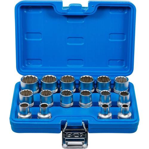 Jeu de Douilles 12,5 mm (1/2) 8-24 mm - 16 pcs, Acier Résistant - Polyvalence et Durabilité, Pro - D-Work