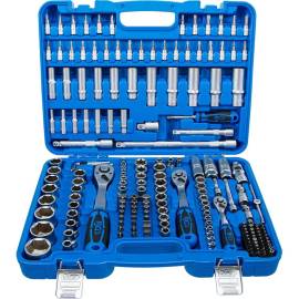 Jeu de Douilles à Six Pans - 192 pcs 6,3 mm (1/4), 10 mm (3/8), 12,5 mm (1/2) - Acier Résistant - Polyvalence et Pré - D-Work