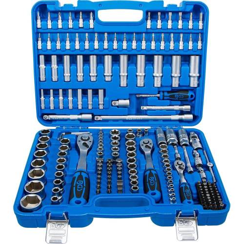 Jeu de Douilles à Six Pans - 192 Pièces 6,3 mm (1/4 ), 10 mm (3/8 ), 12,5 mm (1/2 ) - Acier Résistant - Polyvalence et Pré - BGS