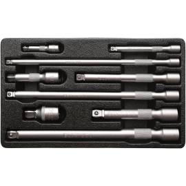 Jeu de Rallonges Basculantes 9 Pièces - 6,3 mm (1/4 ), 10 mm (3/8 ), 12,5 mm (1/2 ) - Acier Résistant - Polyvalence et Pra - BGS