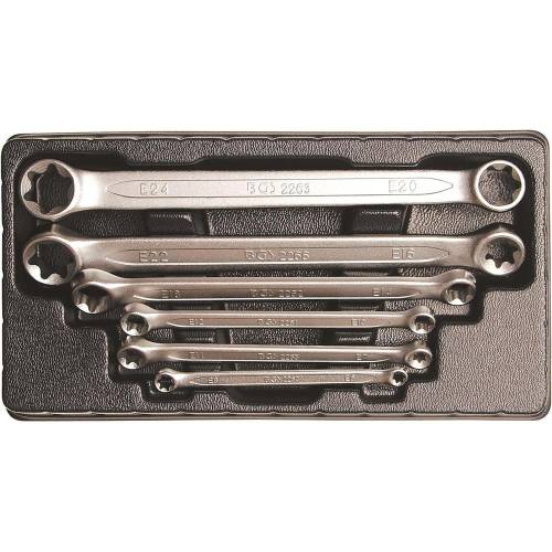 Jeu de Clés à Oeil Doubles Profil E6-E8 à E20-E24 - 6 pcs - Acier Résistant - Précision et Durabilité - D-Work
