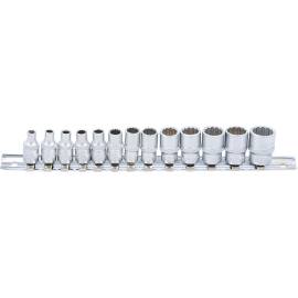 Jeu de Douilles 6,3 mm (1/4) 4-14 mm - 13 pcs, Douze Pans - Précision et Polyvalence, Acier, Pro - D-Work