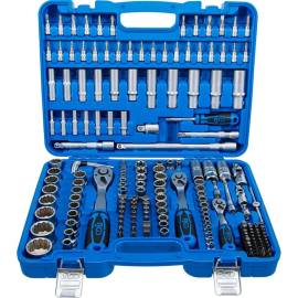 Coffret de Douilles Douze Pans 192 pcs - 6,3 mm (1/4), 10 mm (3/8), 12,5 mm (1/2) - Acier Résistant - Polyvalence et - D-Work