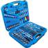 Coffret de Douilles Gear Lock 218 pcs - 6,3 mm (1/4), 10 mm (3/8), 12,5 mm (1/2) - Acier, Système Gear Lock - Polyva - D-Work
