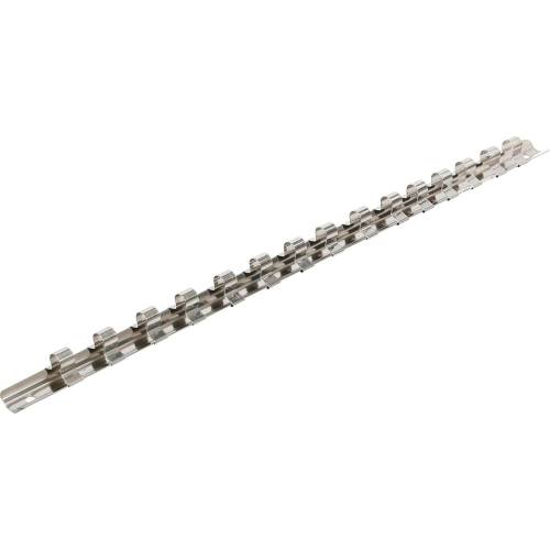 Rail pour Douilles 15 Clips 10 (3/8\ ) - Acier, 41,3 cm - Organisation et Accessibilité Facile - BGS