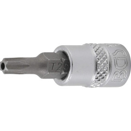 Douille à Embouts 6,3 mm (1/4) Profil T Torx avec Perçage T25 - Précision et Durabilité, Acier - D-Work