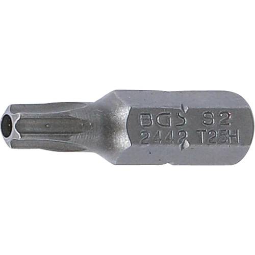 Embout Torx T25 6,3 mm (1/4 ) - Longueur 25 mm - Profil T avec Perçage - Précision et Durabilité - BGS