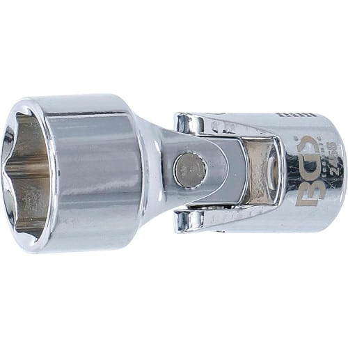 Douille d Articulation à Cardans Six Pans 10 mm (3/8) - 18 mm - Précision et Robustesse, Acier - D-Work