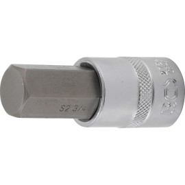 Douille à Embouts 12,5 mm (1/2) Hexagone Femelle 3/4 - Précision et Robustesse, Chrome-Vanadium - D-Work