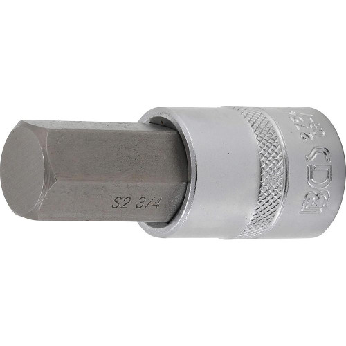 Douille à Embouts 12,5 mm (1/2 ) Hexagone Femelle 3/4 - - Précision et Robustesse - BGS