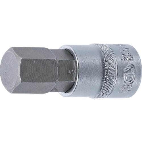 Douille à Embouts 12,5 mm (1/2 ) Hexagone Femelle 13/16 - - Précision et Robustesse - BGS