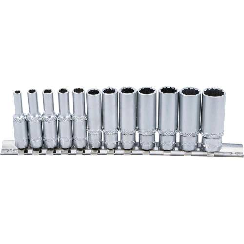 Jeu de Douilles Longues 6,3 mm (1/4 ) - 12 Pièces, Douze Pans - Précision et Durabilité - BGS