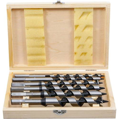 Jeu de Forets de Menuisier 6 Pièces 200 mm - Acier, Résistants et Précis - BGS