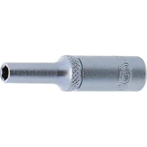 Douille pour Clé Super Lock Longue 6,3 mm (1/4 ) - 4 mm - Précision et Robustesse - BGS