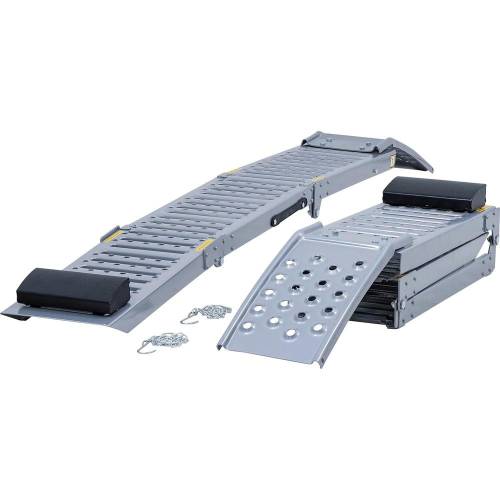 Jeu de Rampes Pliables 2 Pièces - 343x291x604 mm - Acier Robuste - Chargement Facile et Sécurisé - BGS