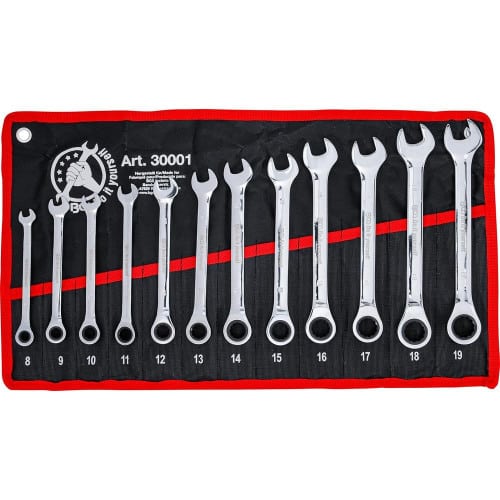 Jeu de Clés Mixtes à Cliquet 8-19 mm - 12 Pièces - Précision et Confort d Utilisation - BGS