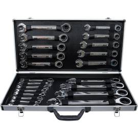 Jeu de Clés Mixtes à Cliquet 6-32 mm - 22 pcs - Acier Résistant et Pratique - D-Work
