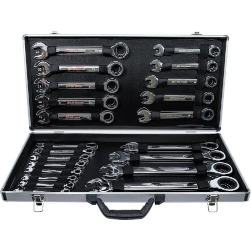 Jeu de Clés Mixtes à Cliquet 6-32 mm - 22 pcs - Acier Résistant et Pratique - D-Work