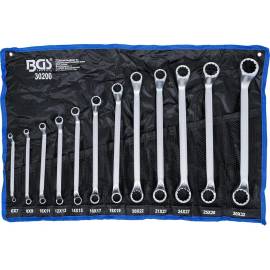 Jeu de Clés à Oeil Doubles Contre-Coudées 6-32 mm - 12 pcs - Acier Résistant et Pratique pour Mécanique - D-Work