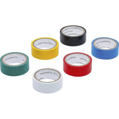 Bandes Adhésives Multicolore - 6 Pièces 19 x 3,5 m - Polypropylène, Résistantes et Pratiques - BGS