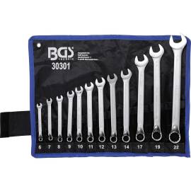 Jeu de Clés Mixtes Coudées 6-22 mm - 12 pcs - Acier Résistant et Précision Professionnelle, Zones Difficiles - D-Work