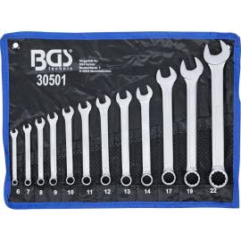 Jeu de Clés Mixtes 6-22 mm - 12 Pièces - Acier Résistant et Pratique pour Mécanique et Bricolage - BGS