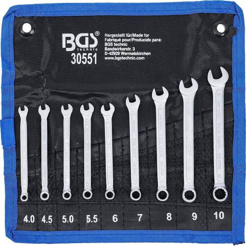 Jeu de Clés Mixtes 4-10 mm - 9 Pièces - Acier Résistant et Pratique pour Bricolage - BGS