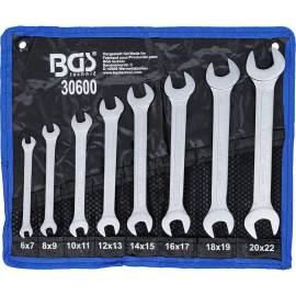 Jeu de Clés Plates 6-22 mm - 8 Pièces - Acier Résistant et Précision Professionnelle - BGS