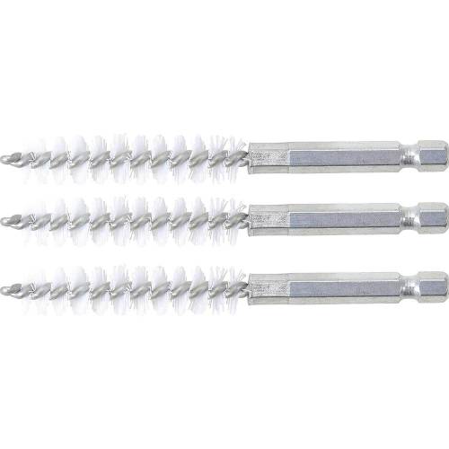 Brosse Plate Nylon 11 mm x 6,3 mm - Lot de 3 Pièces - Résistante et Polyvalente pour Nettoyage Précis - BGS